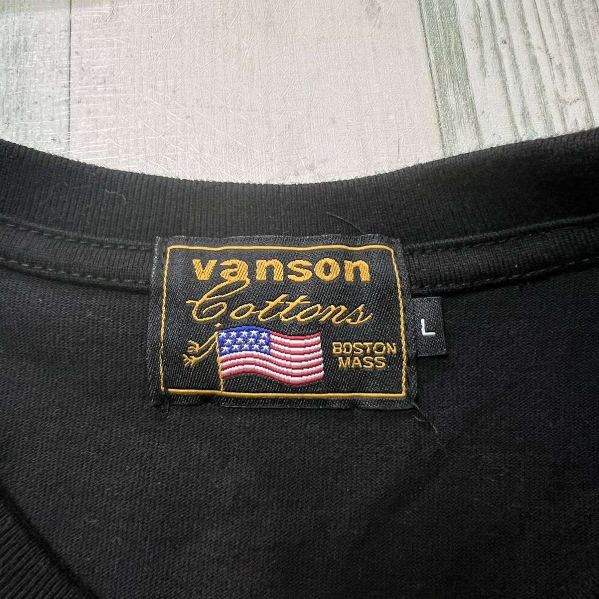 M3470 Vanson×CROWS WORST バンソン　ロンT カットソー　Lサイズ　白　黒　デスラビット　武装戦線　メンズ　長袖Tシャツ　綿100％_画像3