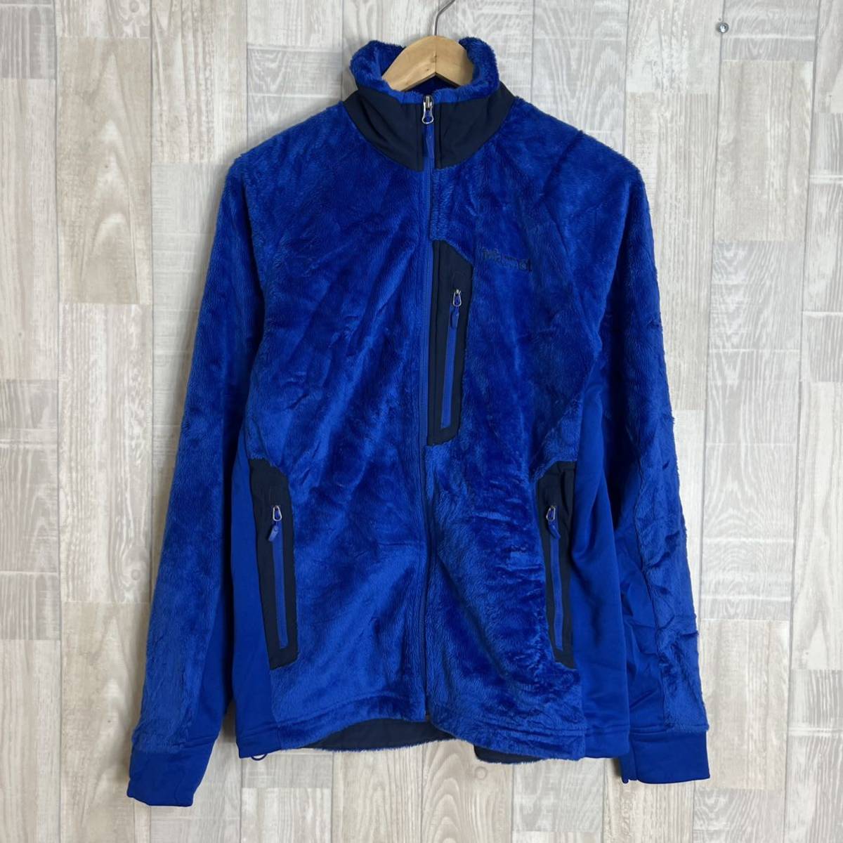 M3527 Marmot Marmot fleece jacket S/P size blue blue series men's POLARTEC outer outer garment feather woven Zip up 