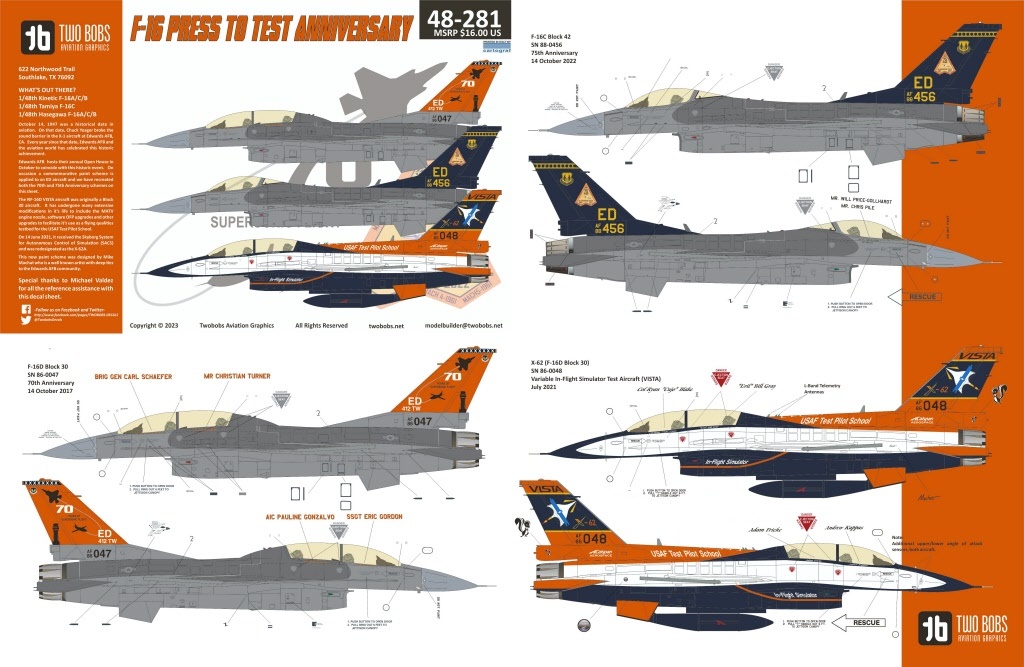 トゥーボブス 48-281 1/48 F-16C/D プレス・トゥ・テストアニバーサリー_画像1