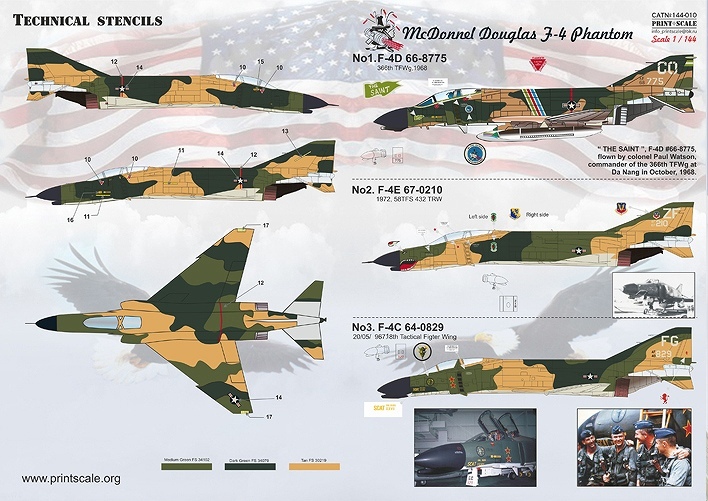 プリントスケール 144-010 1/144 F-4 ファントム ベトナム戦争の画像1