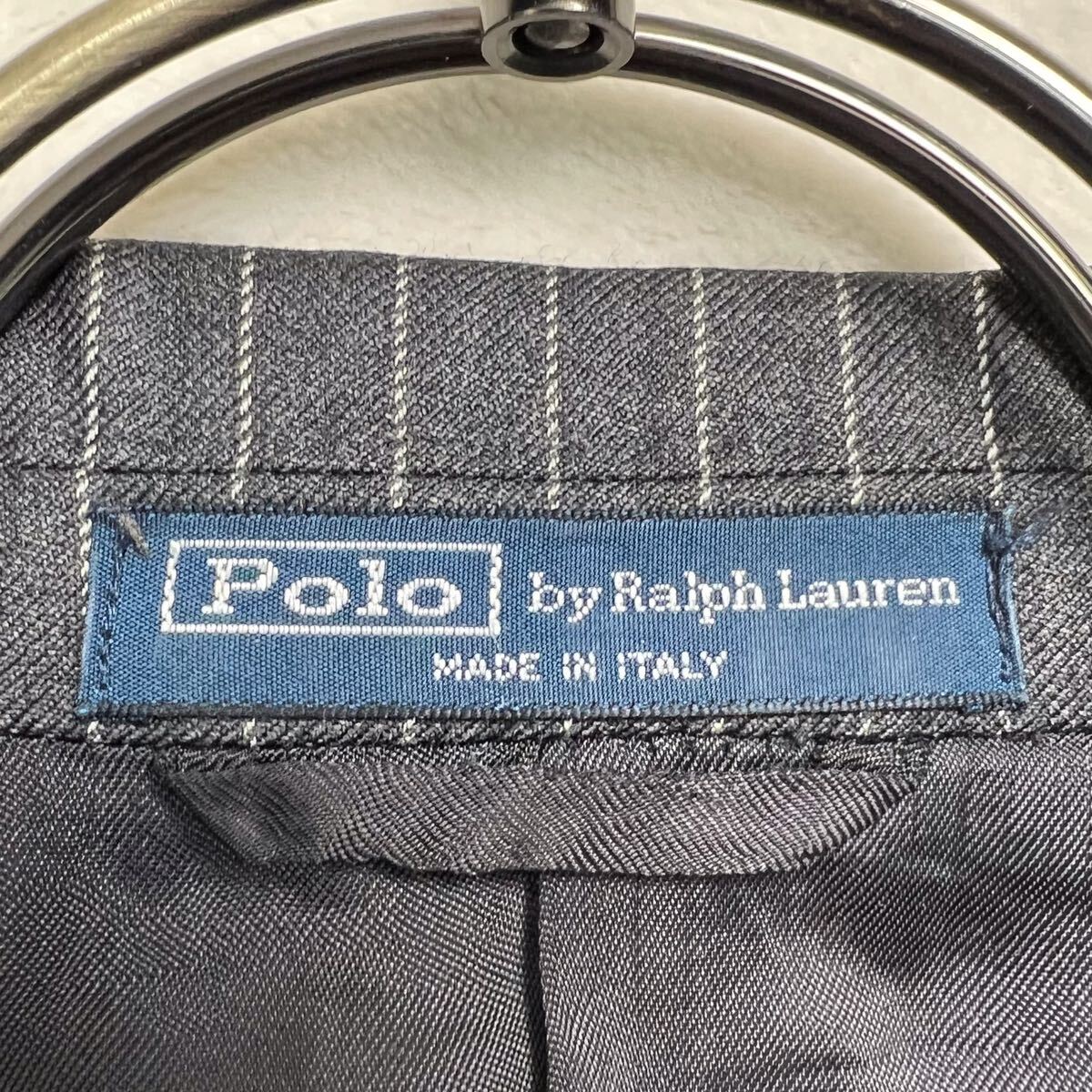 ポロ ラルフローレン（Polo Ralph Lauren) ペンストライプ ジャケット サイズ36 メンズSサイ相当 チャコールグレー 2つボタン サイドベンツ_画像3