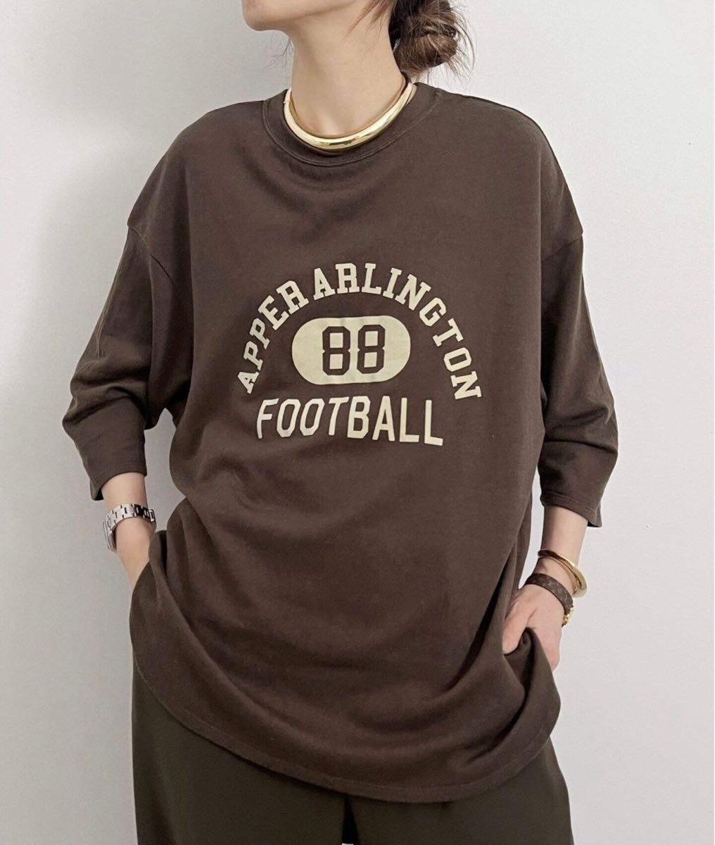 新品タグ付き＊L'Appartement AMERICANA／アメリカーナ Football T-Shirt《ブラウン》