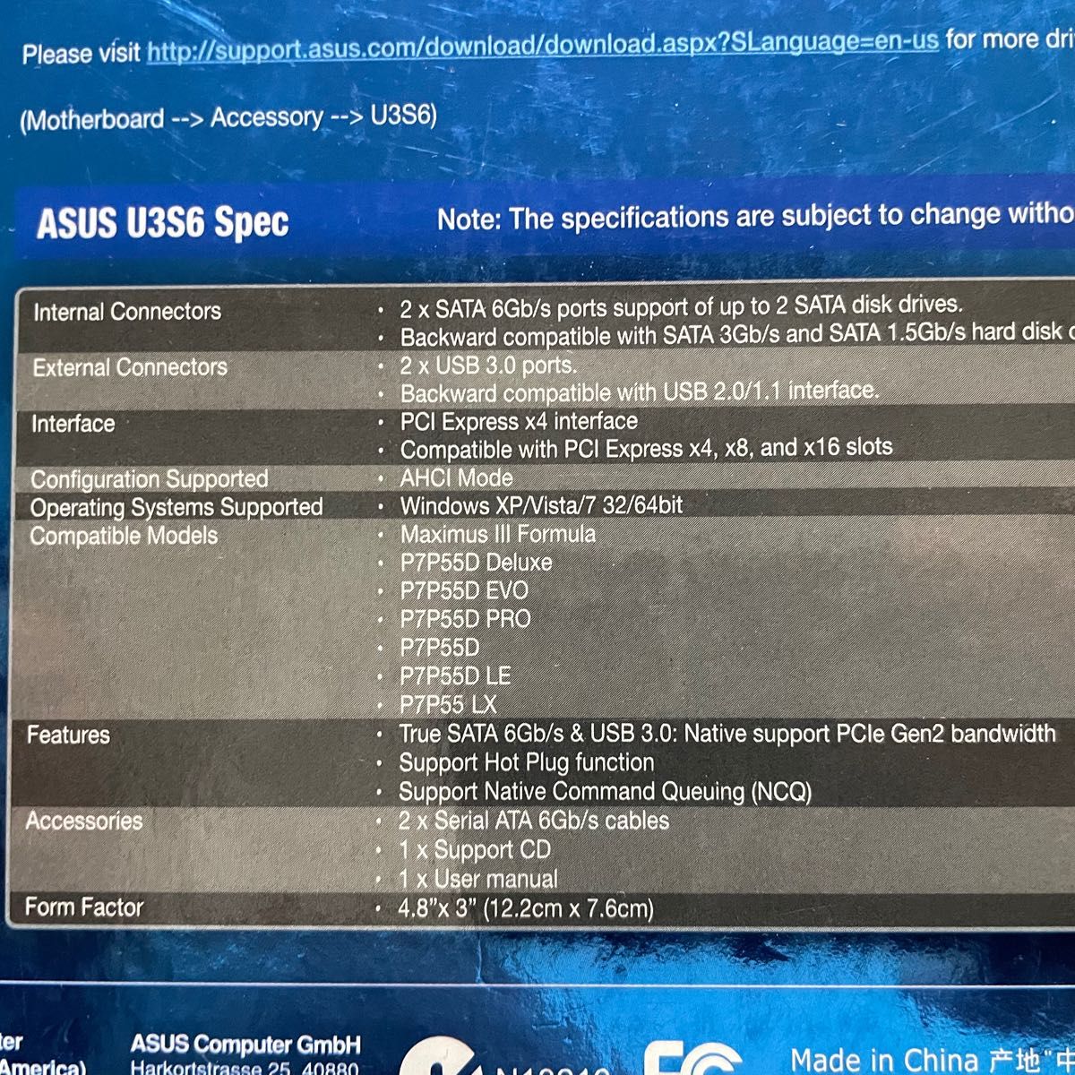 ASUS U3S6 PCI Express x4 SATA6Gb/s USB3.0増設ボード