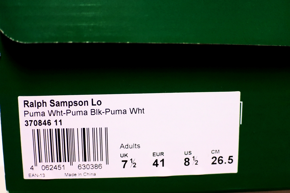 ②新品未使用 タグ付き 送料無料！ PUMA プーマ ラルフ サンプソン ロウ 26.5cm 白・黒 