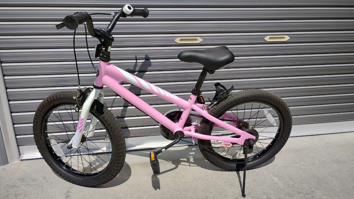 【手渡し限定】子供用自転車　18インチ　女の子　BMX風　ピンク色_画像1