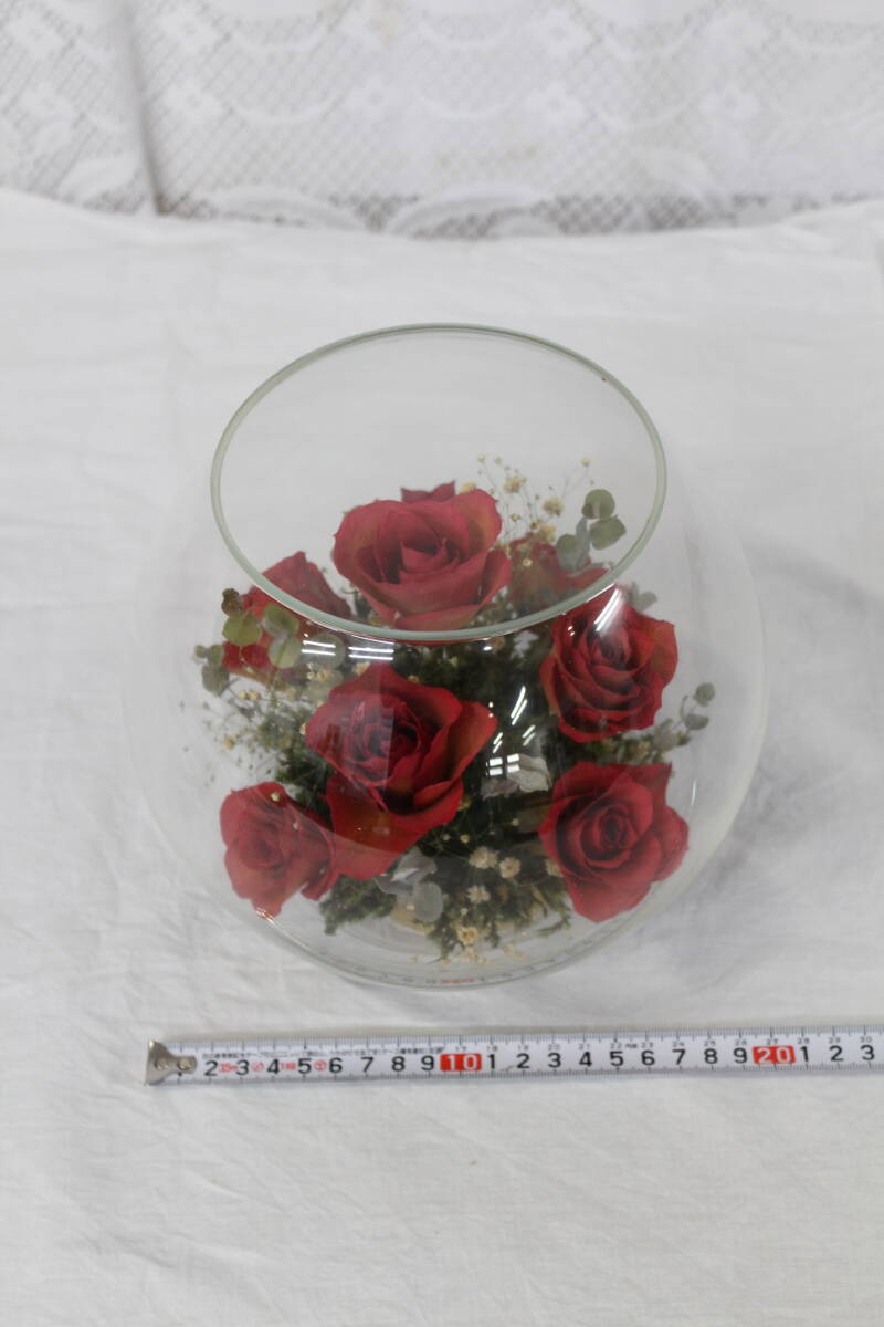 【0318G】(732) プリザーブドフラワー レンデフロール Reine De Fleur A-T 2080 0035 国産 薔薇 カスミソウ ドライフラワー 長期保管品の画像9