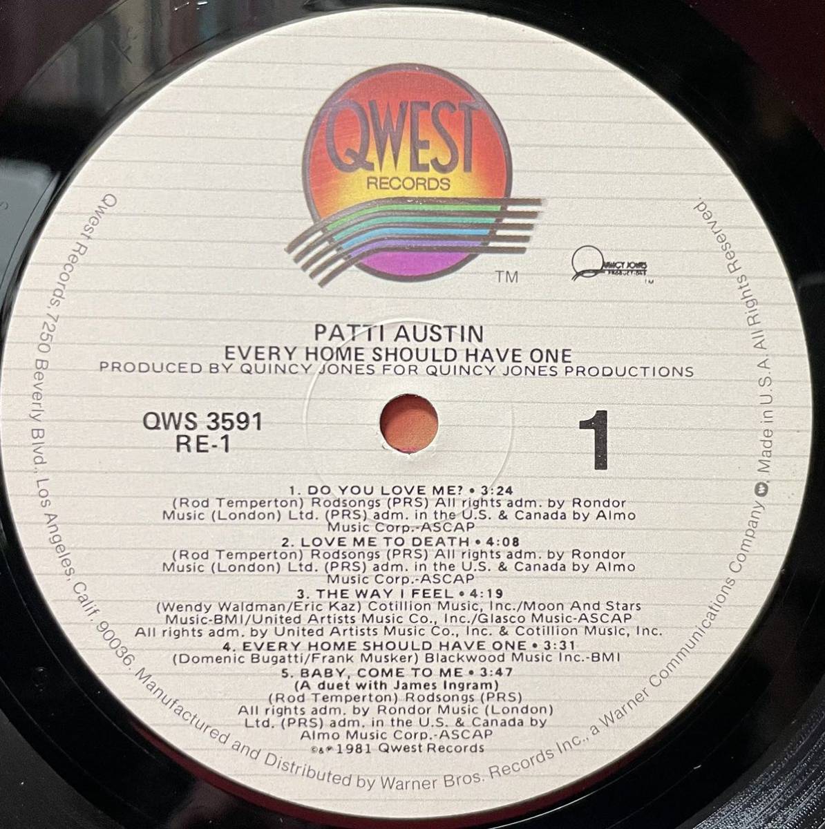 Patti Austin オリジナルUS盤 Do You Love Me?収録 12inch盤その他にもプロモーション盤 レア盤 人気レコード 多数出品。の画像2