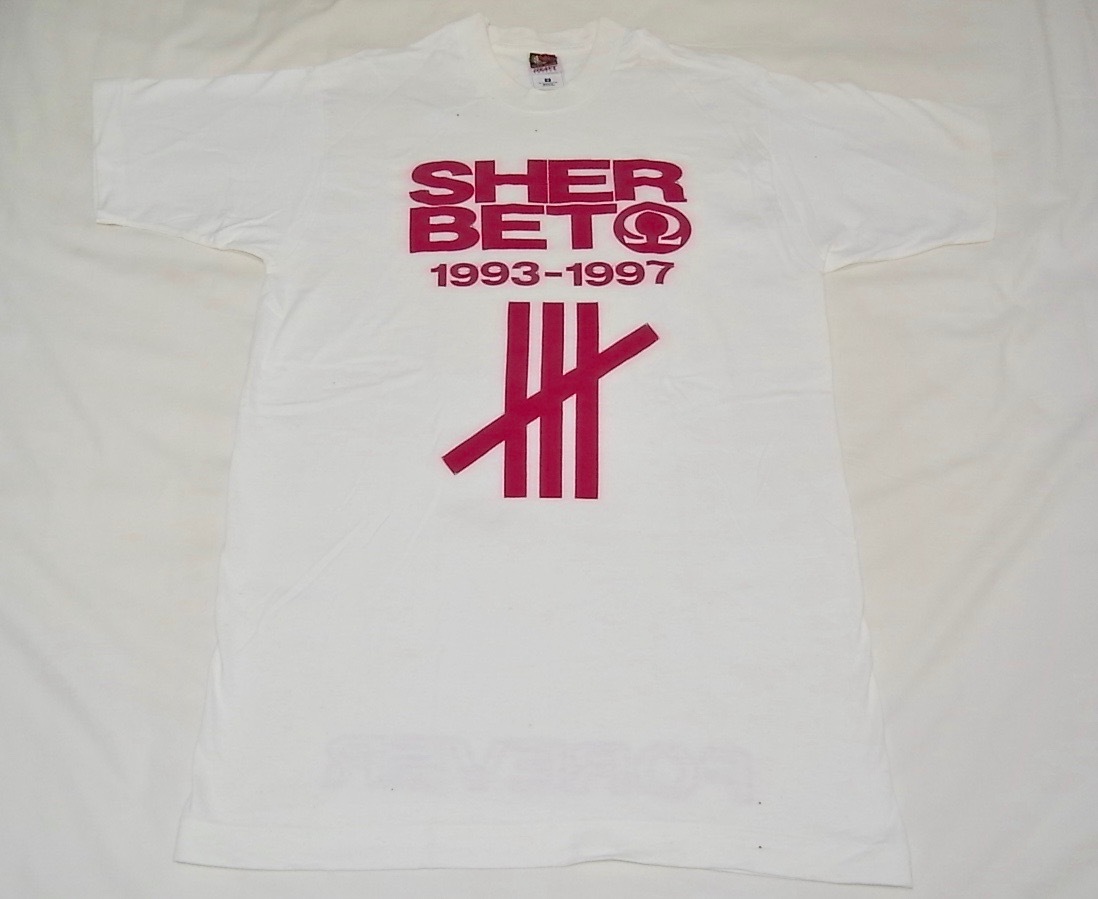 希少 激レア 新品未開封品 90s 当時物 デッドストック シャーベット SHERBET 解散 バンド Tシャツ Mサイズ 白 THUMB Hi-STANDARD ハイスタ_画像4