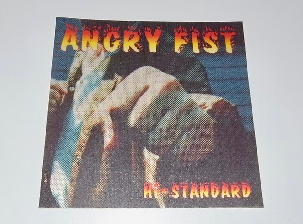 希少 レア ヴィンテージ 非売品 90s 当時物 HI-STANDARD ハイスタンダード ANGRY FIST 布製 ステッカー KEN YOKOYAMA 横山健_画像1