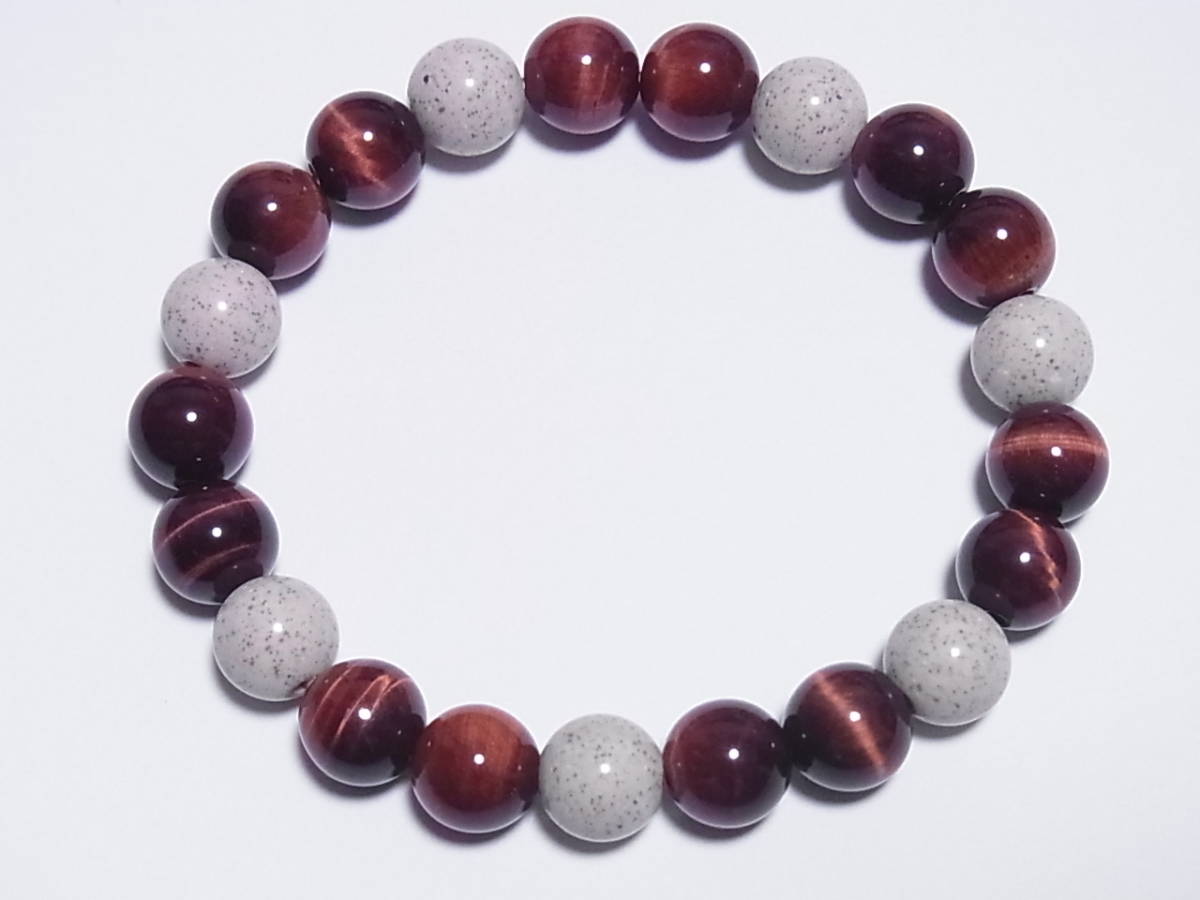  north . stone × natural red * Tiger I 8mm stretch * bracele ( flexible )