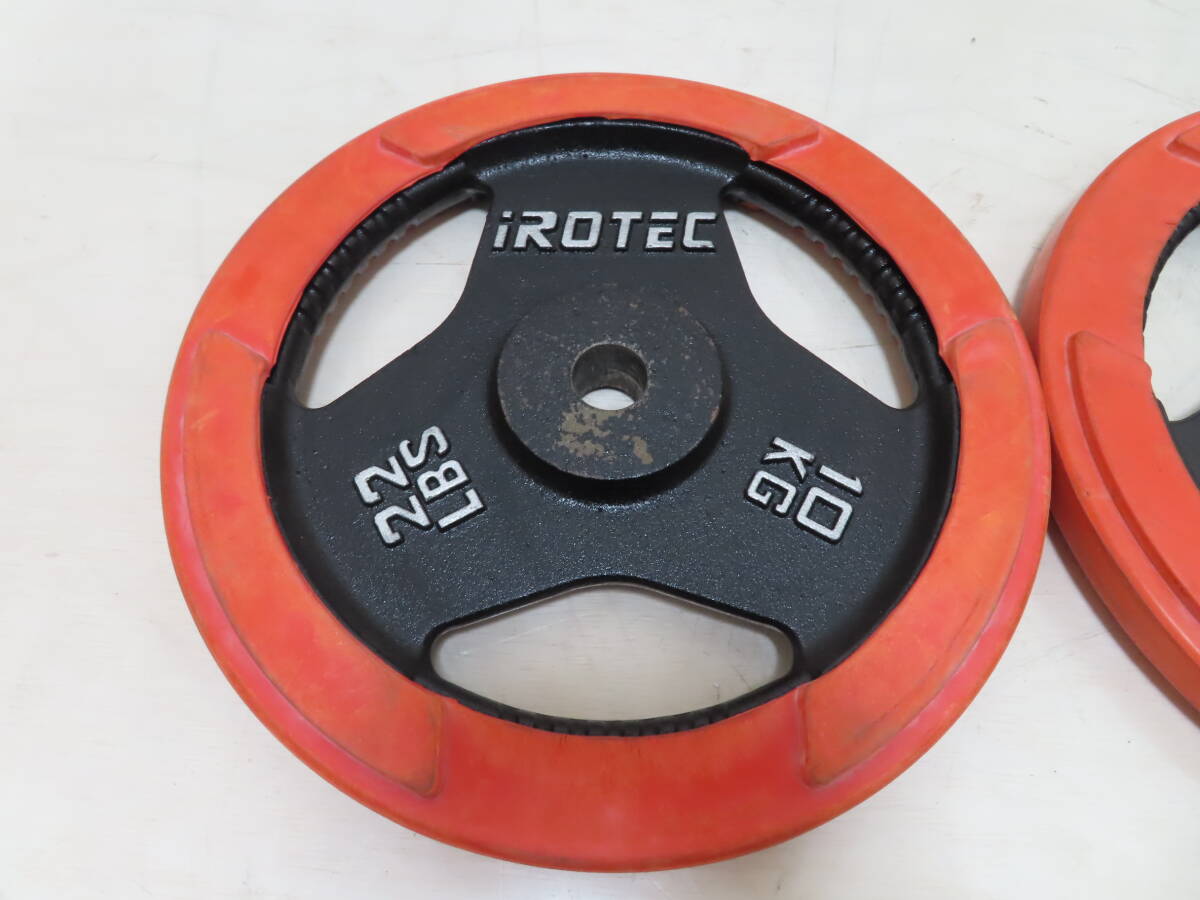 IROTEC アイロテック ラバープレート バーベル 10kg×2枚セット 合計20kg 28mm レギュラープレート_画像2