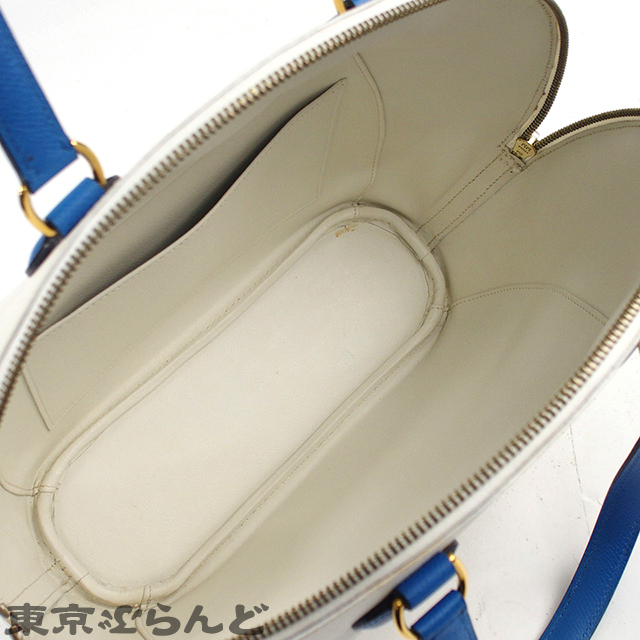 101719484 エルメス HERMES イルドシキ ○Y刻印 ホワイト ブルーフランス ゴールド金具 グレネ 2way ショルダー ハンドバッグ レディース_画像9