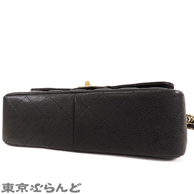 101694704 シャネル CHANEL デカマトラッセ 30 Wフラップ Wチェーンショルダーバッグ ブラック ゴールド金具 キャビアスキン 15番台_画像3