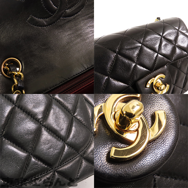 101696340 シャネル CHANEL ミニマトラッセ チェーンショルダーバッグ ブラック ゴールド金具 ラムスキン 3番台 レディース ヴィンテージ_画像7