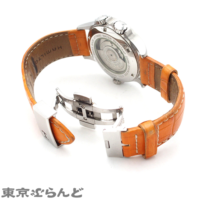 101720958 1円 ハミルトン HAMILTON カーキ GMT エアレース H776650 オレンジ ステンレススチール レザー 腕時計 メンズ 自動巻の画像3