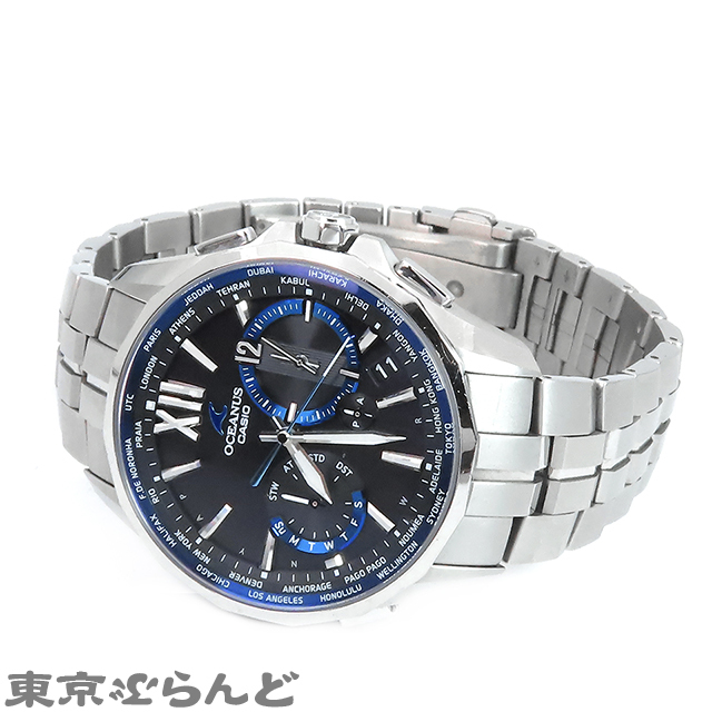 101721985 1円 カシオ CASIO オシアナス マンタ OCW-S3400-1AJF ブラック チタン ワールドタイム 箱付き 腕時計 メンズ ソーラー電波