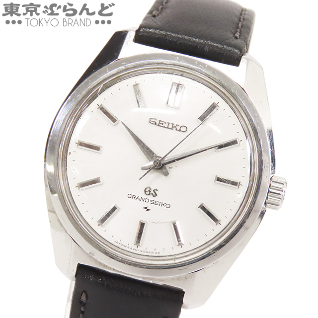 241001013691 1円 セイコー SEIKO グランドセイコー 44GS 後期型 4420-9000 シルバー SS レザー 腕時計 メンズ 手巻 アンティークの画像1