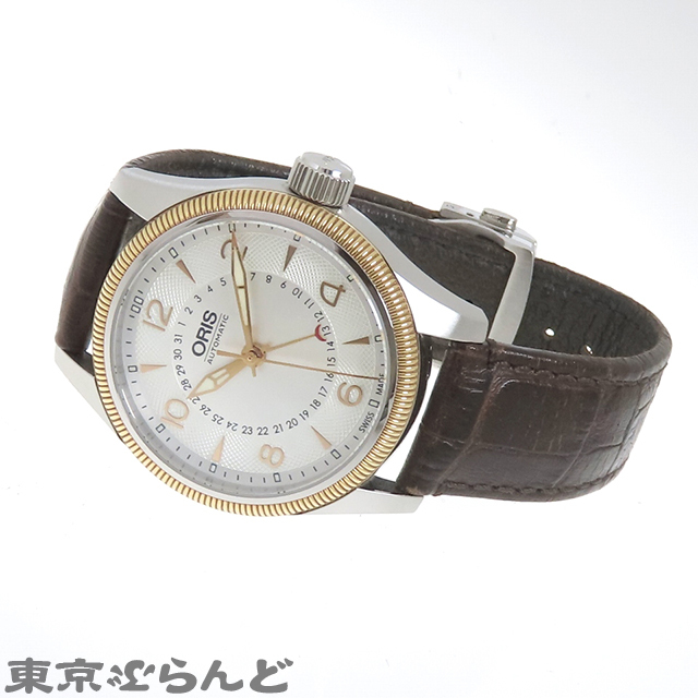 101719545 1円 オリス ORIS ビッグクラウン ポインターデイト 7679 シルバー SS レザー 腕時計 メンズ 自動巻 オートマチックの画像2