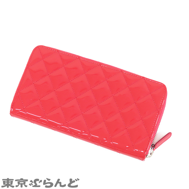 101697008 シャネル CHANEL 2.55 マトラッセ ラウンドファスナー 長財布 A69207 ピンク パテントレザー 20番台 レディース_画像2