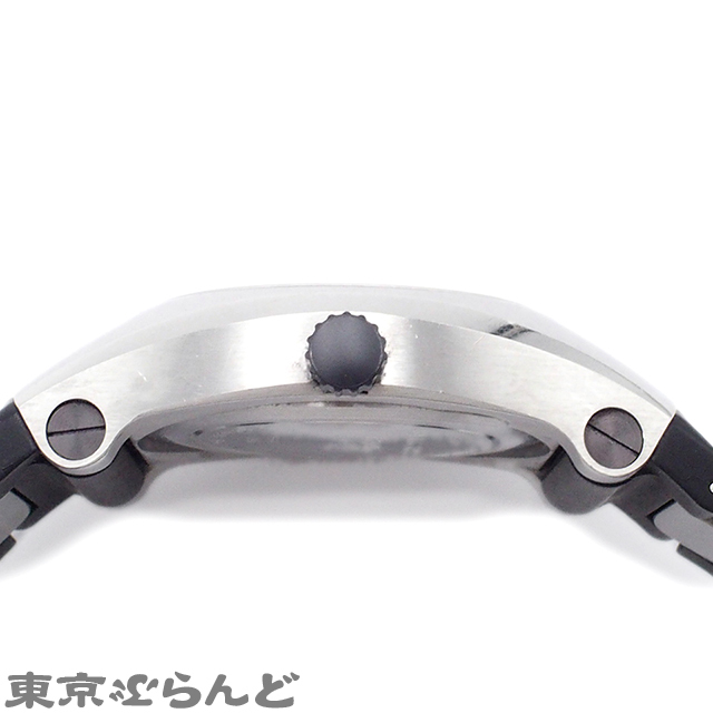 101724722 1円 ブルガリ BVLGARI エルゴン カーボン文字盤 EG40S ブラック SS ラバー 腕時計 メンズ 自動巻 難有品の画像4