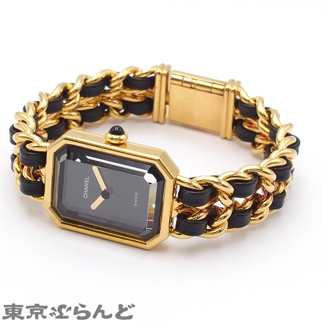 101724718 シャネル CHANEL プルミエール H0001 ブラック ゴールド金具 GP レザー ＃M 腕時計 レディース 電池式_画像2