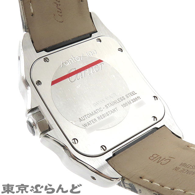 101673500 カルティエ CARTIER サントス100 LM W20134X8 グレー SS レザー 2500本限定 サマーリミテッド 腕時計 メンズ 自動巻 仕上済_画像4