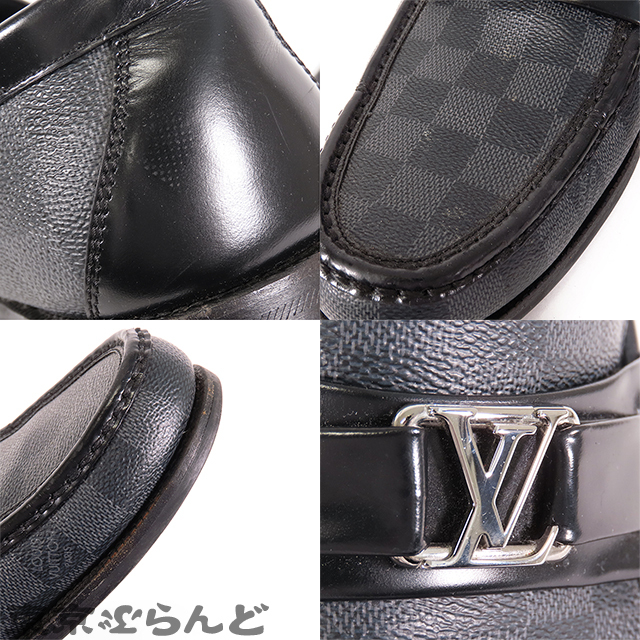 101702454 ルイヴィトン LOUIS VUITTON メジャー ライン 1A4OLK ブラック ダミエグラフィット 靴 LY金具 9 1/2 ローファー メンズの画像8