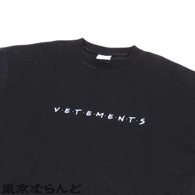 101693238 ヴェトモン VETEMENTS ロゴ刺繍 Tシャツ UE51TR340B ブラック コットン S 半袖Ｔシャツ メンズ_画像3