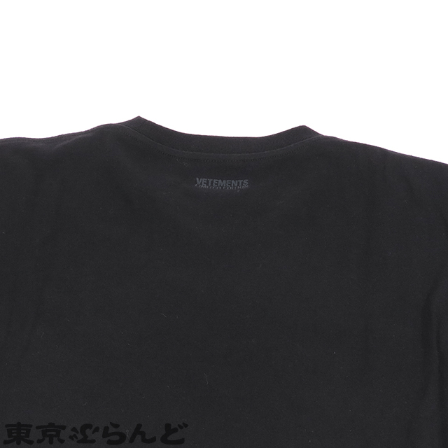 101693238 ヴェトモン VETEMENTS ロゴ刺繍 Tシャツ UE51TR340B ブラック コットン S 半袖Ｔシャツ メンズ_画像4