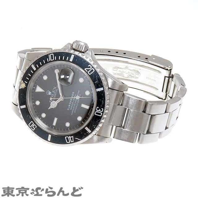 101719587 1円 ロレックス ROLEX サブマリーナー デイト 16610 L番 ブラック オイスターブレス ブルーベゼル 腕時計 メンズ 自動巻 刻印有の画像2