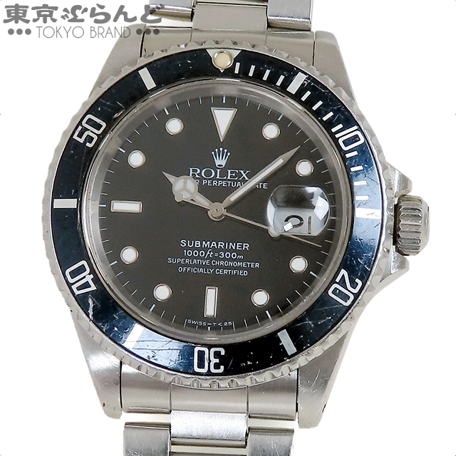 101719587 1円 ロレックス ROLEX サブマリーナー デイト 16610 L番 ブラック オイスターブレス ブルーベゼル 腕時計 メンズ 自動巻 刻印有の画像1
