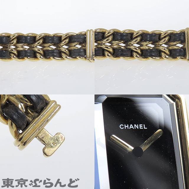 101715662 1 jpy Chanel CHANEL Premiere S size H0001 black SS leather wristwatch lady's quartz type battery type 