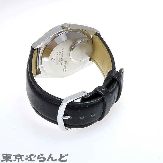 101720110 1円 セイコー SEIKO QT 38クォーツ 38-7030 シルバー SS レザー スノーフレーク ダイヤモンドダスト 腕時計 メンズ クォーツ式の画像3