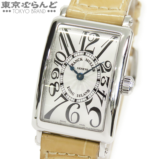 101724738 1円 フランクミュラー FRANCK MULLER ロングアイランド 902 QZ シルバー文字盤 SS クロコダイル 腕時計 レディース クォーツの画像1