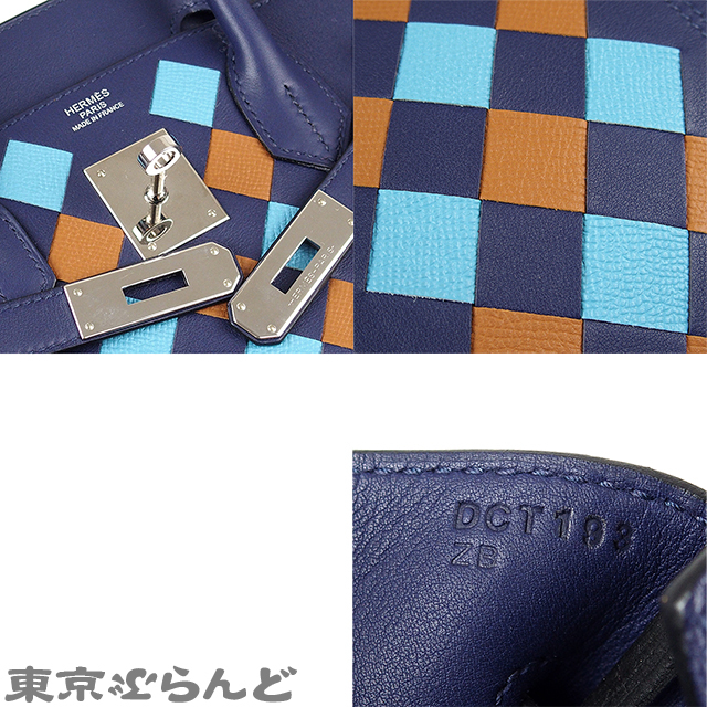 101678953 エルメス HERMES バーキン 30 トレサージュ D刻印 ブルーアンクル シルバー金具 スイフト エプソン ハンドバッグ レディース_画像7