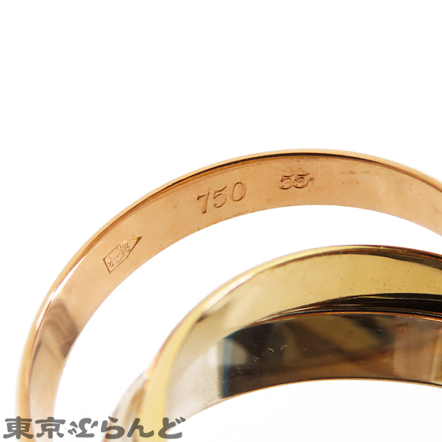 101714440 カルティエ CARTIER トリニティ リング スリーカラーゴールド K18YG K18PG K18WG 15号相当 55 リング・指輪 レディース 仕上済_画像3