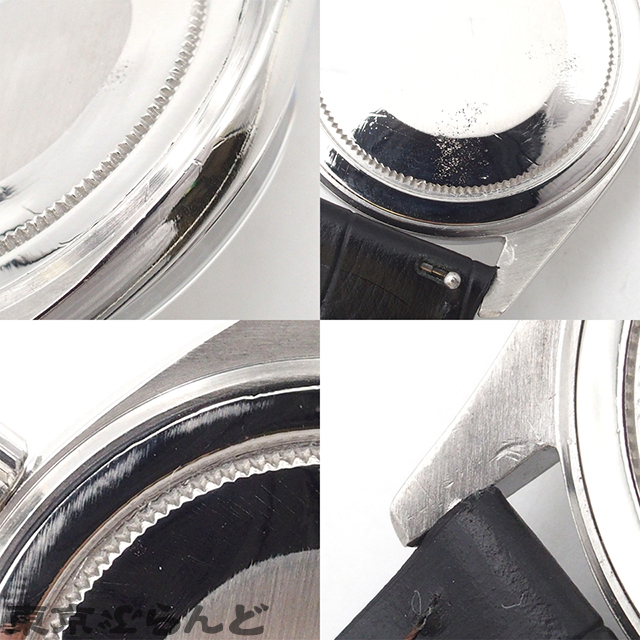 101701704 ロレックス ROLEX オイスター プレシジョン ビッグオイスター 36mm 6424 シルバーx黒 SS レザー 腕時計 メンズ 手巻 OH 仕上済_画像8