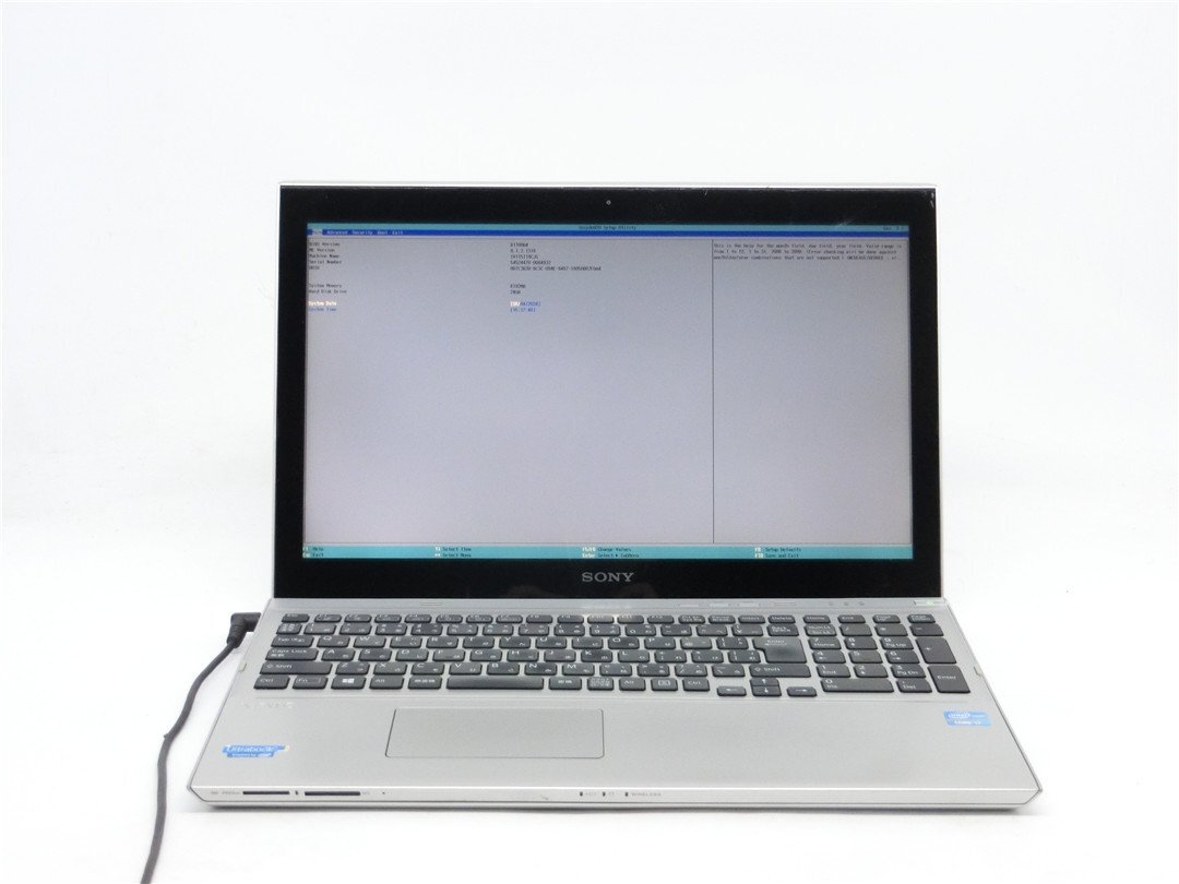 SONY VAIO SVT15119CJS Core3世代i7 8GB BIOSまで表示 バッテリー欠品 ノートパソコン 詳細不明 ジャンク扱い