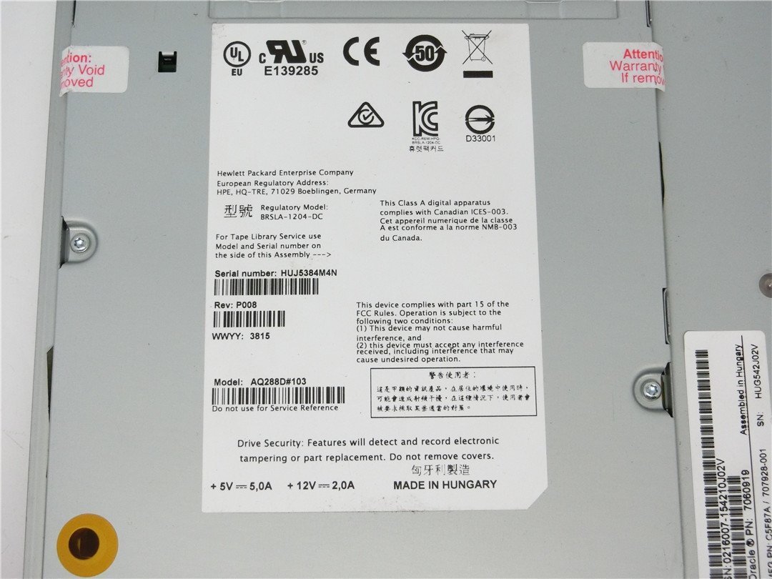  Fujitsu FUJITSU LT S2 DRIVE LTO-6 tape Live BRSLA-1204-DC AQ288D#103 operation goods free shipping 