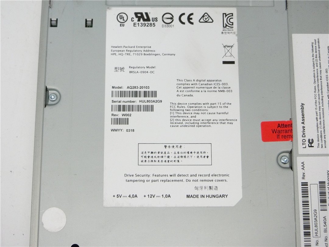  Fujitsu FUJITSU LTO5 tape Library built-in Drive BRSLA-0904-DC AQ283-20103 operation goods free shipping 