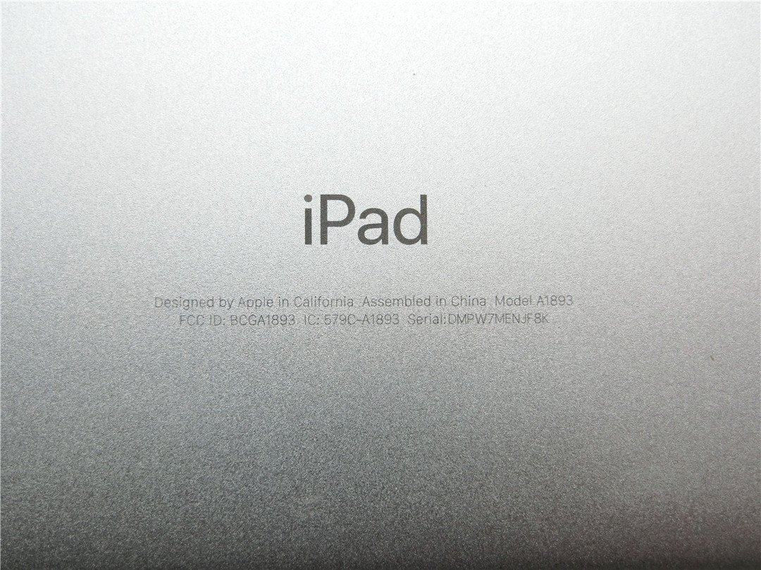 中古 Apple A1893 iPad 第6世代　32GB アクティベーションロックあり Wi-Fiモデル　バッテリー容量93％　ジャンク品　_画像4