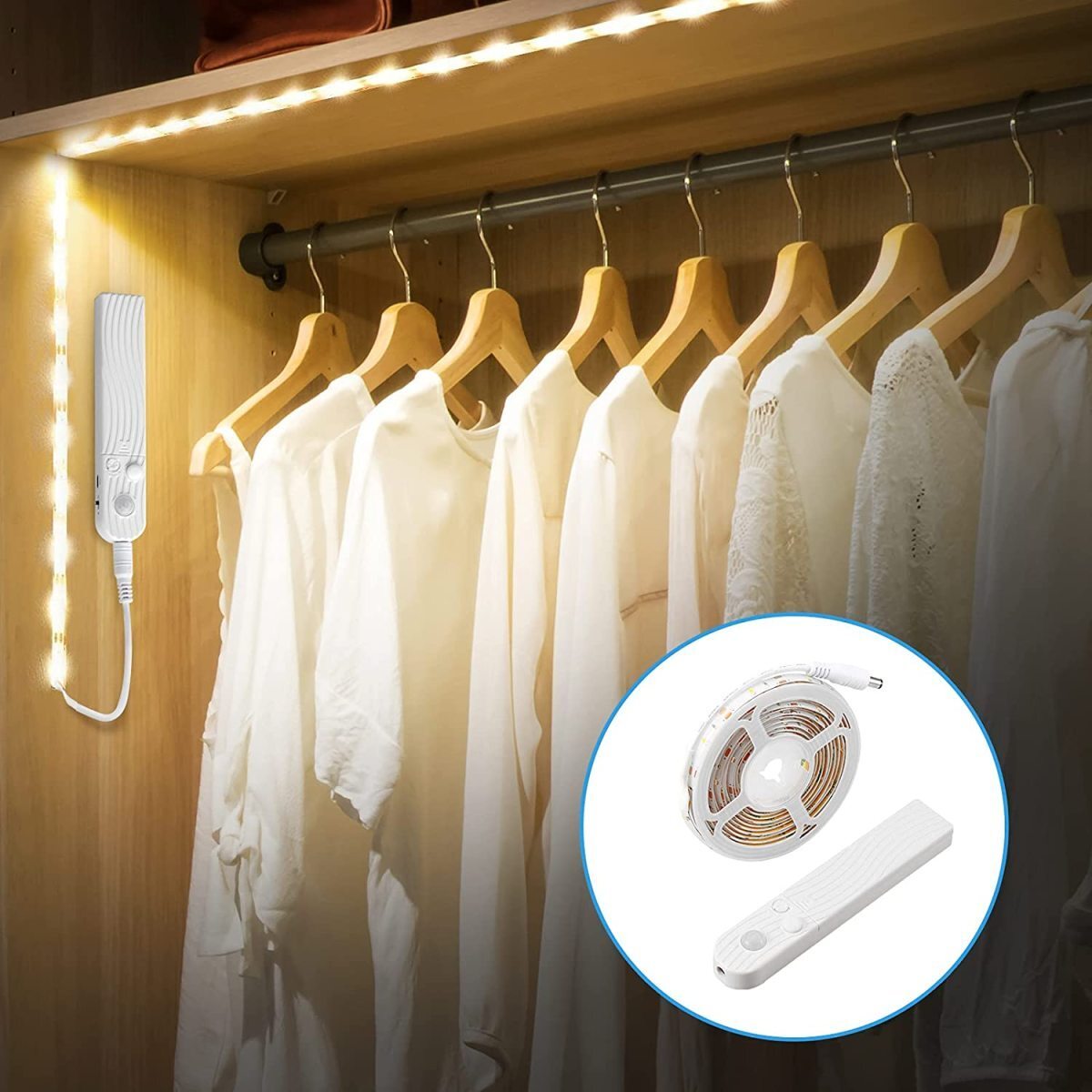 テープライト 5m LED 間接照明 人感センサーライト 屋外 電池式 USB 防水 電池 リモコン 自動点灯 室内 LEDライト 照明 部屋の画像8