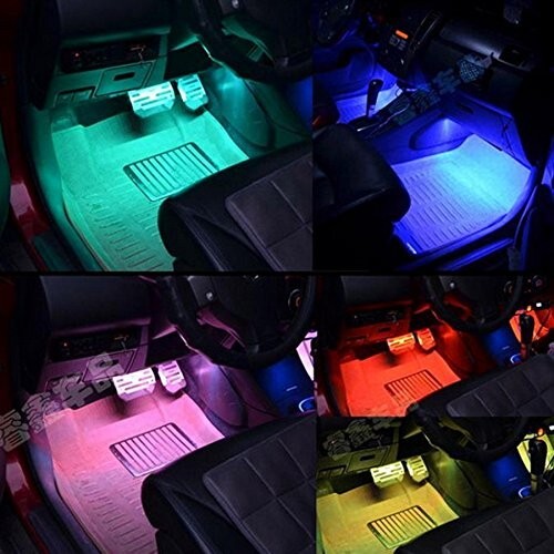 テープライト リモコン 4本 LED 16色RGB 車用 装飾 防水 高輝度 フットライト 足下照明 全7色フルカラーの画像3