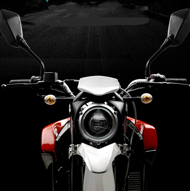 バイクミラー 10mm 8mm 角型 左右セット 汎用ミラー 視野拡大ミラー 凸面鏡 バイク オートバイ 原付 正ネジの画像4