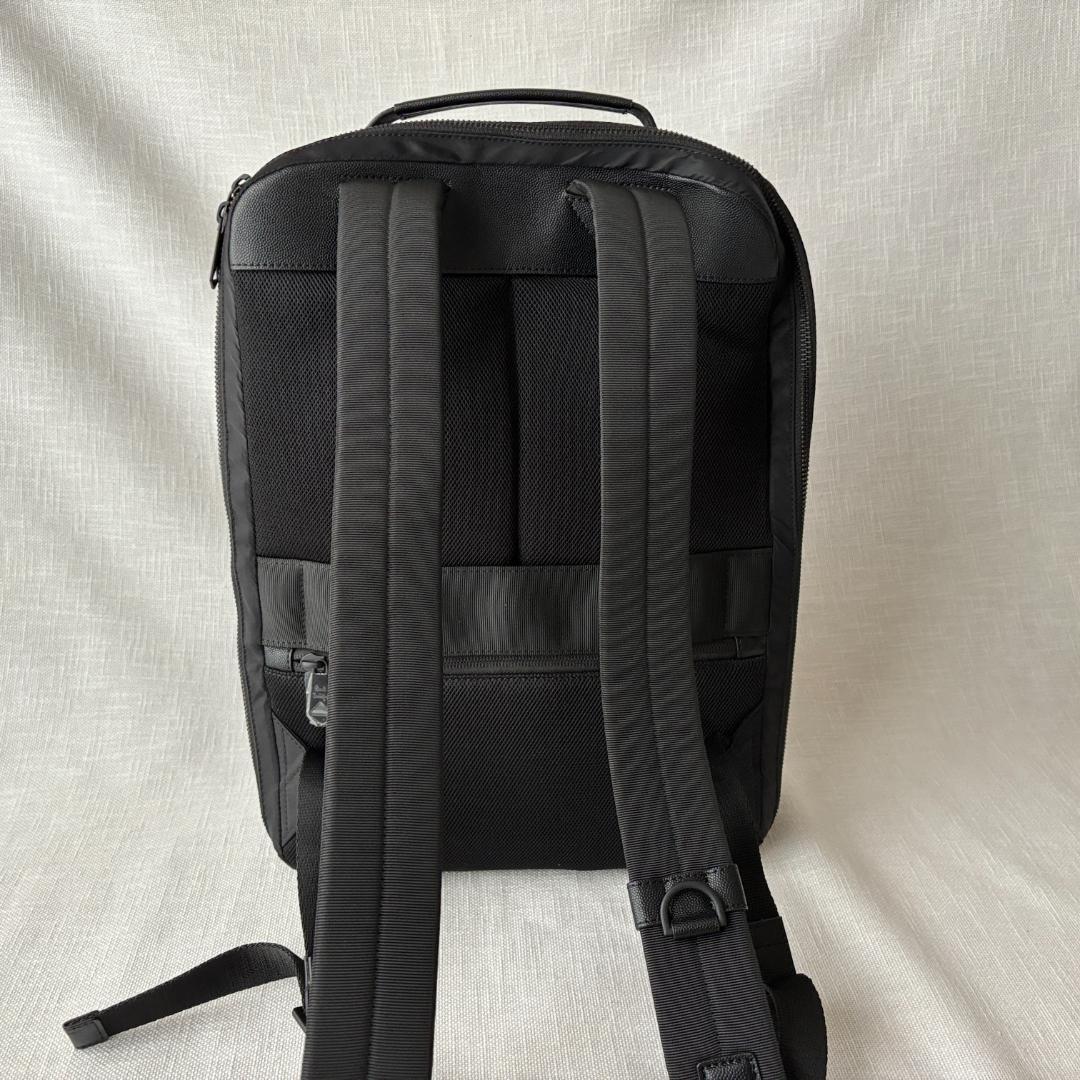 ＜超美品!!＞■Paul Smith ポールスミス リュック バックパック ナイロン/レザー お洒落 上品 普段使い A4/PC収納 ブラック 黒の画像9