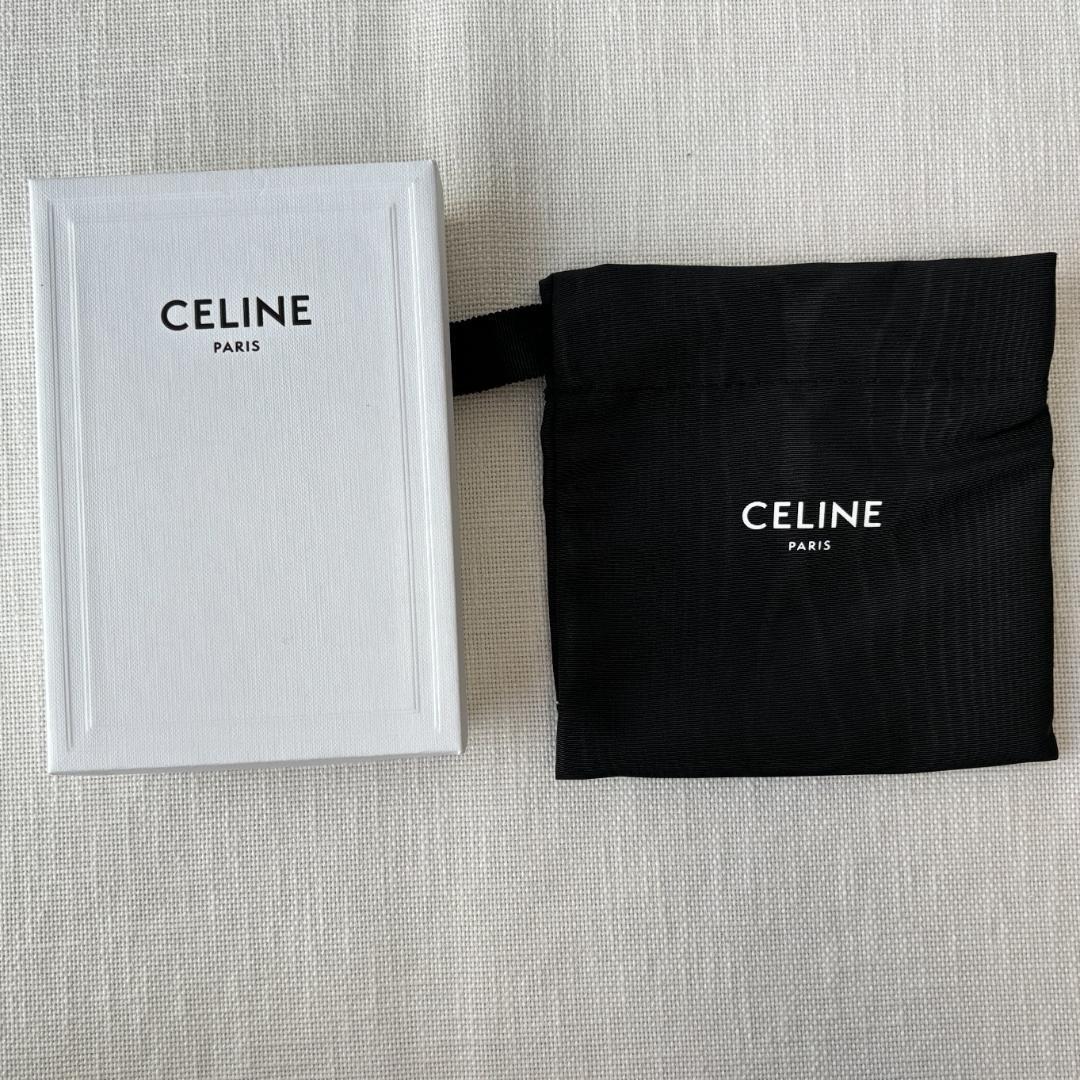 < unused!!>#CELINE Celine to Lynn off f rug men to case Zip card / coin case stylish on goods elegant Brown 