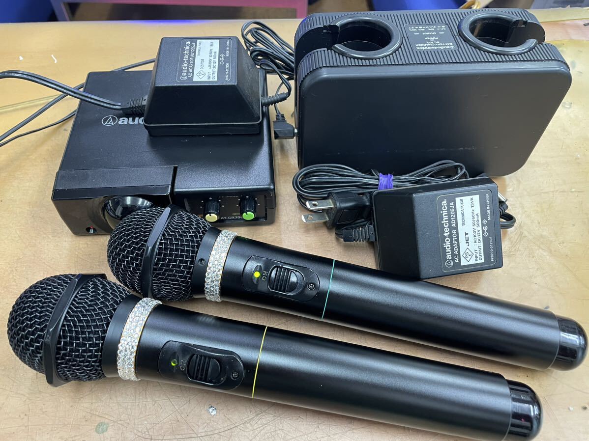  Audio Technica инфракрасные лучи тип беспроводной микрофон комплект CR700+CLM701 первоклассный 