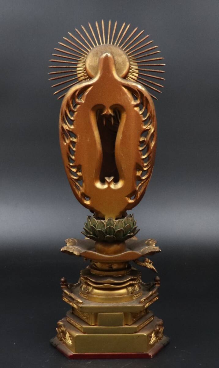 【T388】仏教美術 木造 阿弥陀如来像 仏像の画像4