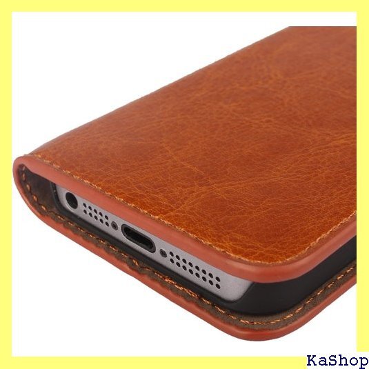 iPhone 5 / iPhone 5s / iPho スタンド機能 財布型 カバー 選べる6色 ライトブラウン 16_画像8