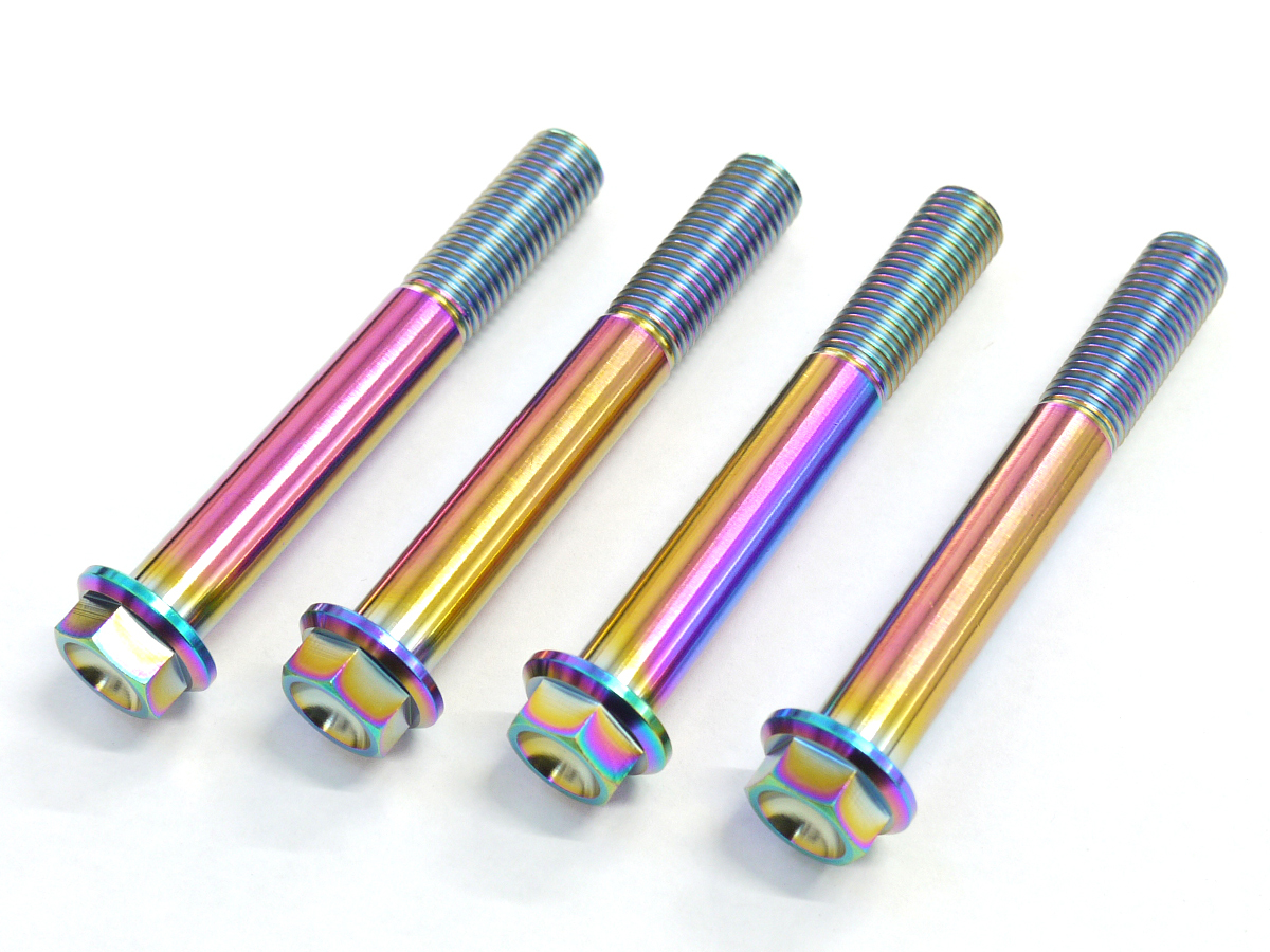 Z900RS for 64 titanium made front caliper mount bolt 4 pcs set roasting color Rainbow Ti-6Al-4V